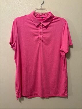 Women’s Short-Sleeve Pink Polo Blouse